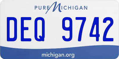MI license plate DEQ9742