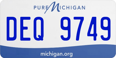 MI license plate DEQ9749