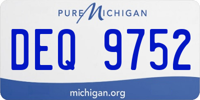 MI license plate DEQ9752