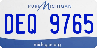 MI license plate DEQ9765