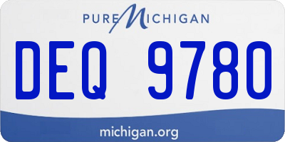 MI license plate DEQ9780