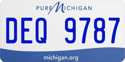 MI license plate DEQ9787
