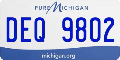 MI license plate DEQ9802