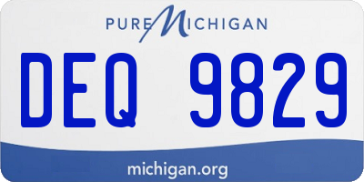 MI license plate DEQ9829