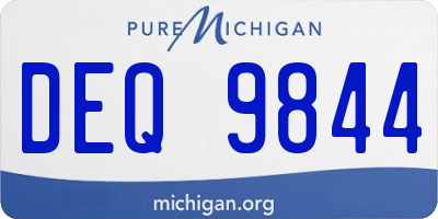 MI license plate DEQ9844