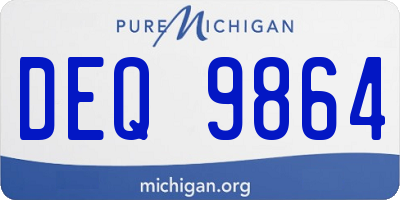 MI license plate DEQ9864