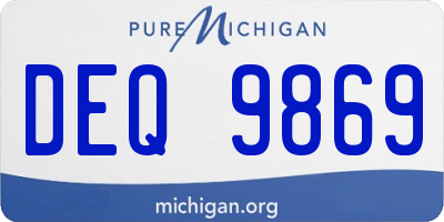MI license plate DEQ9869