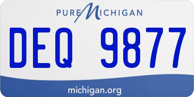 MI license plate DEQ9877