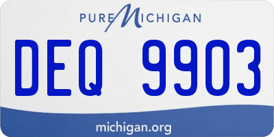 MI license plate DEQ9903