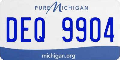 MI license plate DEQ9904