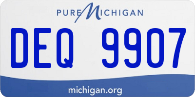 MI license plate DEQ9907