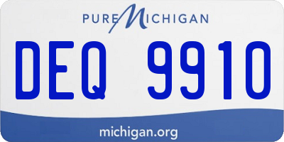 MI license plate DEQ9910