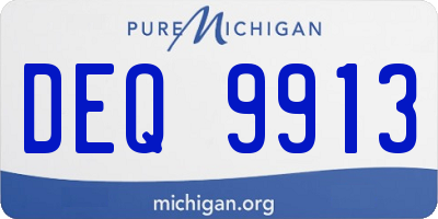 MI license plate DEQ9913