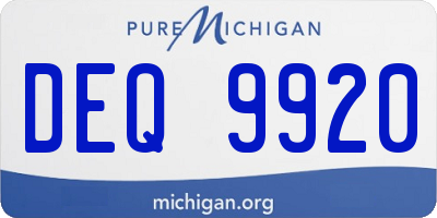 MI license plate DEQ9920