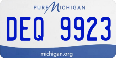 MI license plate DEQ9923