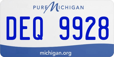 MI license plate DEQ9928