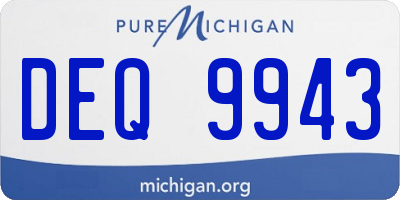 MI license plate DEQ9943