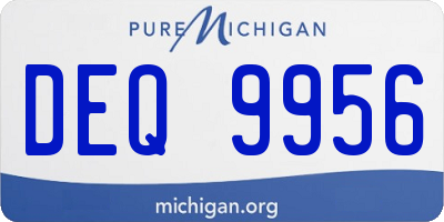MI license plate DEQ9956