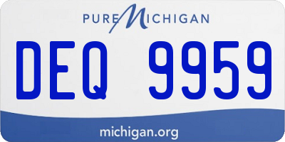 MI license plate DEQ9959