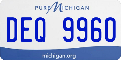 MI license plate DEQ9960