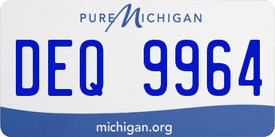 MI license plate DEQ9964