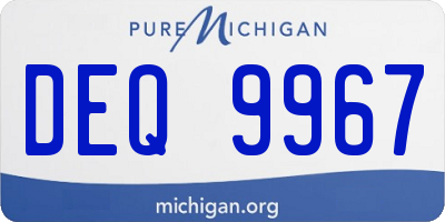 MI license plate DEQ9967