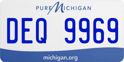 MI license plate DEQ9969