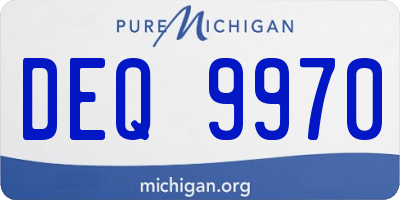 MI license plate DEQ9970