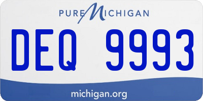 MI license plate DEQ9993