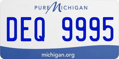 MI license plate DEQ9995