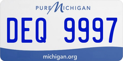 MI license plate DEQ9997