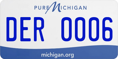 MI license plate DER0006