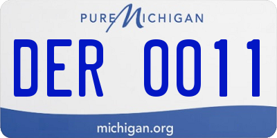 MI license plate DER0011