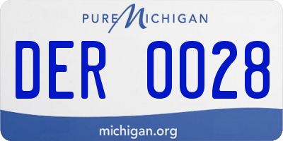 MI license plate DER0028