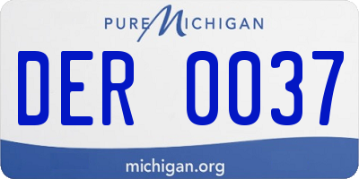MI license plate DER0037