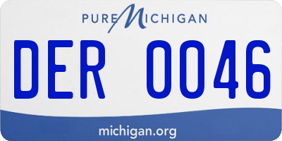 MI license plate DER0046