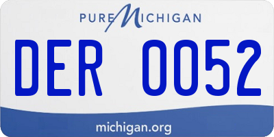 MI license plate DER0052