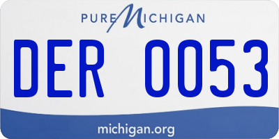 MI license plate DER0053