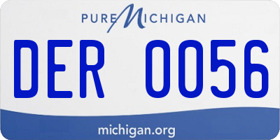 MI license plate DER0056
