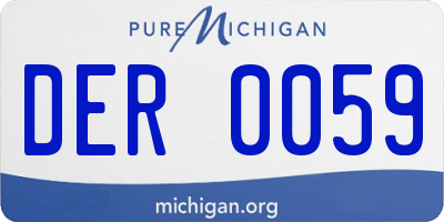 MI license plate DER0059