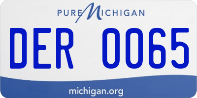 MI license plate DER0065