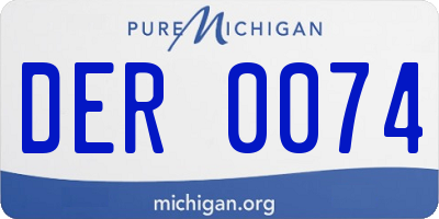 MI license plate DER0074