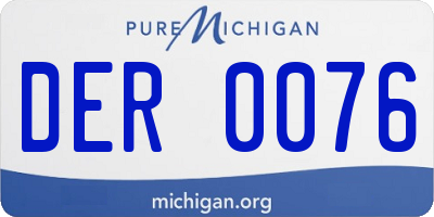 MI license plate DER0076