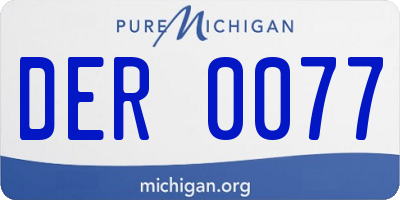 MI license plate DER0077