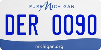 MI license plate DER0090