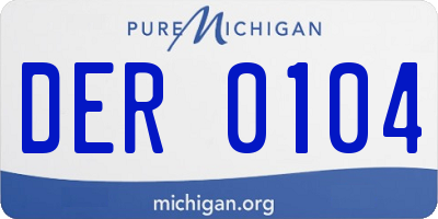 MI license plate DER0104