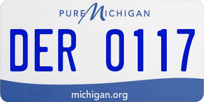MI license plate DER0117