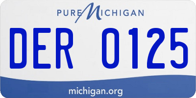 MI license plate DER0125