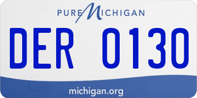 MI license plate DER0130