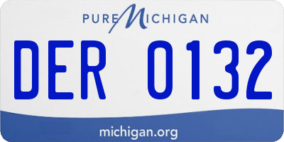MI license plate DER0132